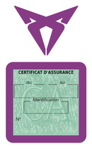 Porte Vignette Assurance Pare Brise Voiture Pour Cupra | Étui Simple Pochette Adhésive Autocollant Sticker Mauve