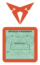 Porte Vignette Assurance Pare Brise Voiture Pour Cupra | Étui Simple Pochette Adhésive Autocollant Sticker Orange