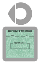 Porte Vignette Assurance Pare Brise Voiture Pour Smart | Étui Simple Pochette Adhésive Autocollant Sticker Gris