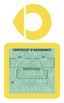Porte Vignette Assurance Pare Brise Voiture Pour Smart | Étui Simple Pochette Adhésive Autocollant Sticker Jaune