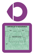 Porte Vignette Assurance Pare Brise Voiture Pour Smart | Étui Simple Pochette Adhésive Autocollant Sticker Mauve