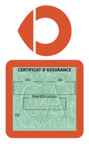 Porte Vignette Assurance Pare Brise Voiture Pour Smart | Étui Simple Pochette Adhésive Autocollant Sticker Orange