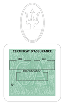 Porte Vignette Assurance Pare Brise Voiture Pour Maserati | Étui Simple Pochette Adhésive Autocollant Sticker Blanc