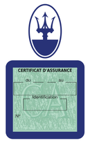 Porte Vignette Assurance Pare Brise Voiture Pour Maserati | Étui Simple Pochette Adhésive Autocollant Sticker Bleu