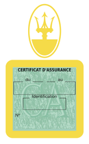 Porte Vignette Assurance Pare Brise Voiture Pour Maserati | Étui Simple Pochette Adhésive Autocollant Sticker Jaune