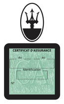 Porte Vignette Assurance Pare Brise Voiture Pour Maserati | Étui Simple Pochette Adhésive Autocollant Sticker Noir
