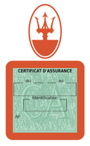 Porte Vignette Assurance Pare Brise Voiture Pour Maserati | Étui Simple Pochette Adhésive Autocollant Sticker Orange