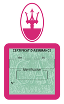 Porte Vignette Assurance Pare Brise Voiture Pour Maserati | Étui Simple Pochette Adhésive Autocollant Sticker Rose