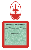 Porte Vignette Assurance Pare Brise Voiture Pour Maserati | Étui Simple Pochette Adhésive Autocollant Sticker Rouge