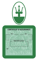 Porte Vignette Assurance Pare Brise Voiture Pour Maserati | Étui Simple Pochette Adhésive Autocollant Sticker Vert