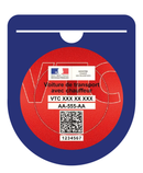 Porte Vignette Macaron VTC Pare Brise | Étui Pochette Adhésive Autocollant Sticker Bleu