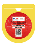 Porte Vignette Macaron VTC Pare Brise | Étui Pochette Adhésive Autocollant Sticker Jaune