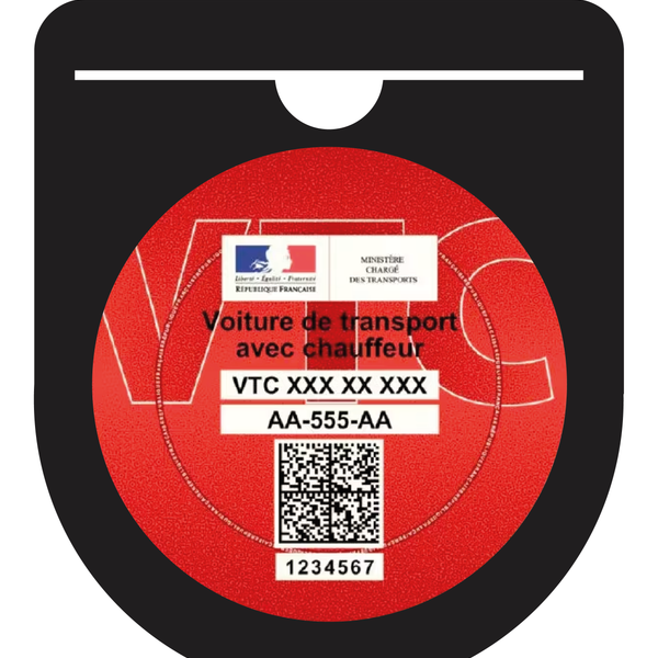 Pochette porte carte professionnelle TAXI ou VTC adhésive à coller sur le pare  brise du véhicule