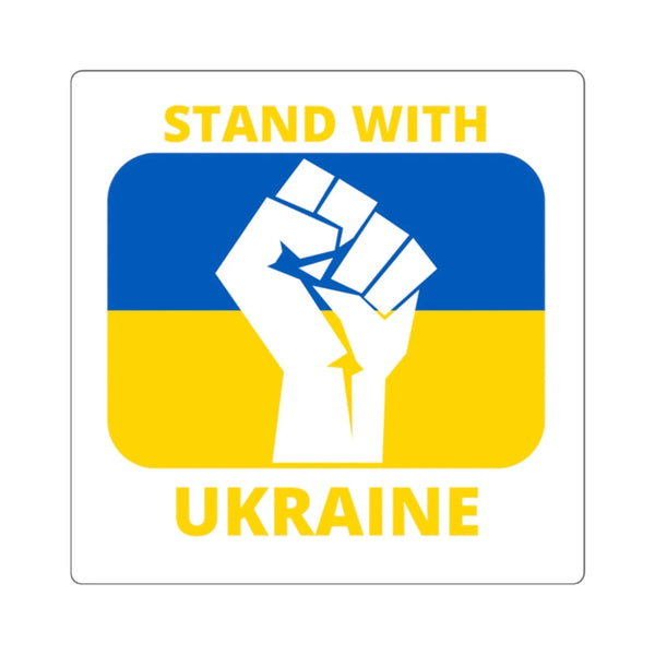 Autocollant Sticker Rectangle Emblème Stand With Ukraine Guerre